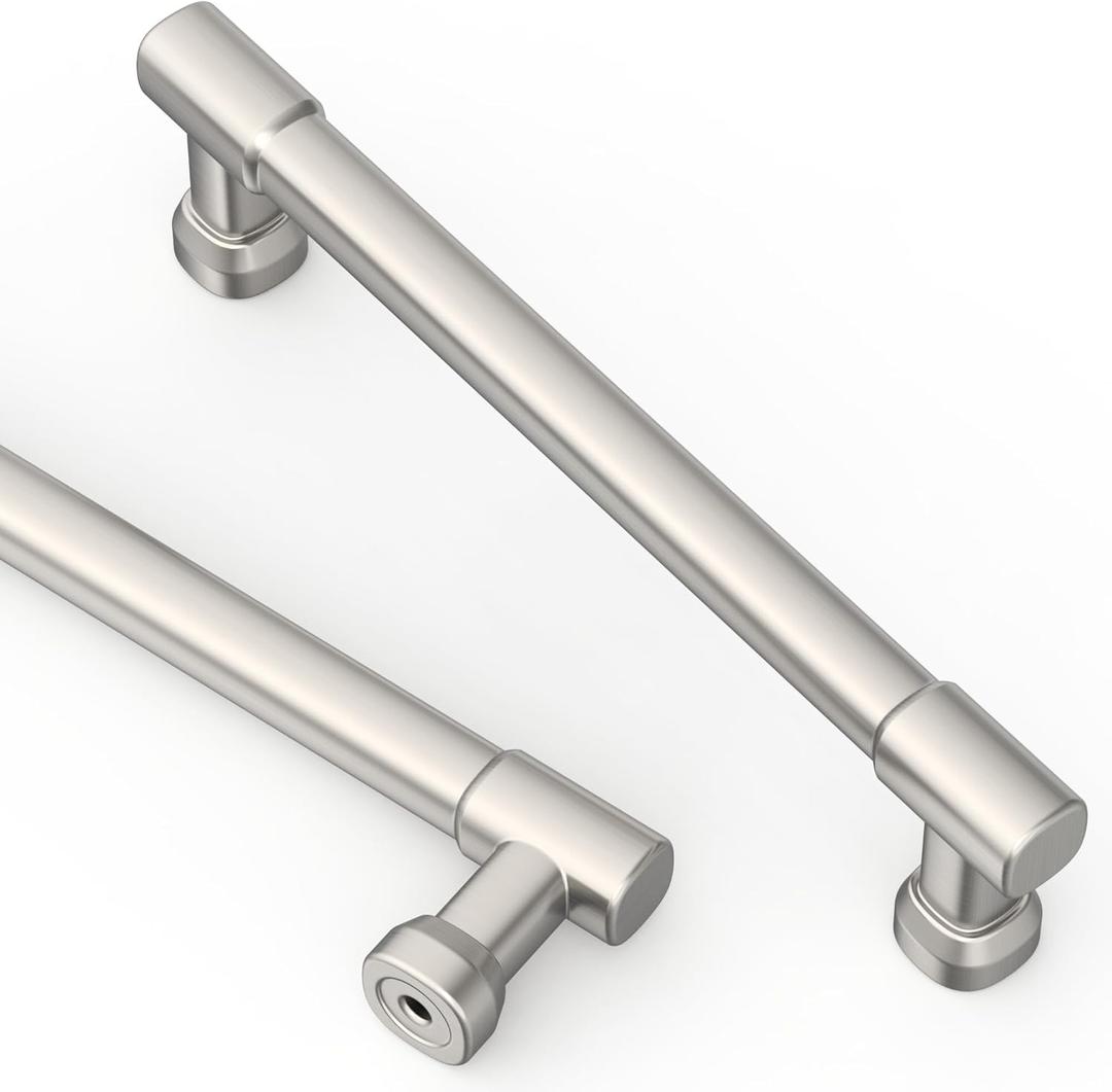 Asidrama 10 Pack 5 Inch(128mm) Brushed Satin Nickel Cabinet Pulls Kitchen Cabinet Handles Satin Nickel Kitchen Cabinet Hardware for Cupboard Drawer