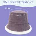 Reversible Corduroy Bucket Hat, Trendy Warm Foldable Fuzzy Fur Bucket Hat for Girls & Women, Ideal for Outdoor Sports