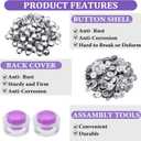 100 Sets Cover Buttons Kit with Tools Size Buttons to Cover Self Cover Buttons with Wire Backs DIY Fabric Cloth Cover Buttons (Size 24/0.59 Inch)