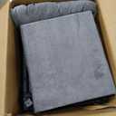 HONBAY Modular Sectional Sleeper Sofa with Pull Out Bed, Chenille L Shaped Couch with Storage Seats, Convertible Sectional Couches for Living Room, Warm Grey