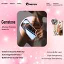 OneFish Women Fashion Privacy Screen Protector for iPhone 15 [6.1 inches] + Camera Lens Protector, Sparkling Diamond Bling Edge 9H Tempered High-Definition Glass