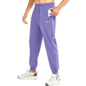 NORTHYARD Men's Athletic Running Pants Lightweight Workout Joggers Quick Dry Gym Sweatpants Active Sports Track Training (Large, Violet)
