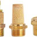 Pneumatic Brass Exhaust Muffler Silencer 1/8 1/4 3/8 1/2 Inch Male Thread for Air Noise Adjustable Long Short BSL