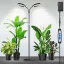 Garpsen Halo Grow Lights, Dual-Head Full Spectrum LED Plant Lights for Indoor Growing with Stand, 3 Color Modes Grow Lamp with Timer 6/12/16H, 5 Dimmable Levels, 168 LEDs and 67''Height Adjustable