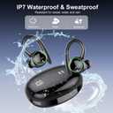 Wireless Earbuds, Bluetooth 5.4 Headphones Sport, Over Ear Buds With ENC Noise Cancelling Mic, 48H, Wireless Earphone With Earhooks, Stereo Deep Bass, IP7 Waterproof Headset for Workout, Black