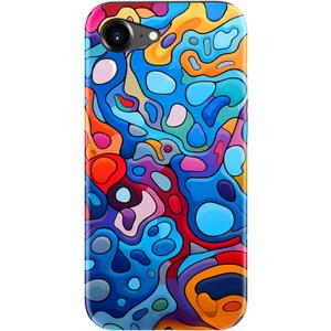 for iPhone 16e Case - Wireless Charging Compatible - Dual-Layer Hard Shell + Silicone Cover - Shockproof Protective Phone Case with Stylish Designs for Women - Colorful Abstractions