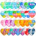 Pop Fidget Toys Bulk Its Valentines Day Gifts for Kids Classroom 30 Pack Valentine Party Favors for Kids Mini Pop Heart Keychain It Fidgets for Classroom Prizes Exchange Birthday Goodie Bag Stuffers Pack Of 2
