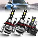 Fit for (2013-2015) Dodge Ram 1500 2500 3500 With Projector Bulbs Combo, 9005 High Beam+9012 Low Beam+9145 Fog Light Bulbs, Pack of 6