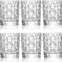 Dicunoy 6 Pack Juice Drinking Glasses, 8 oz Water Glasses with Heavy Base, Crystal Small Beverage Cups for Soda, Water, Milk, Whisky, Beer, Cocktail