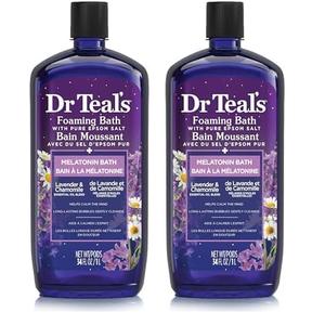 Dr Teal's Foaming Bath with Pure Epsom Salt Sleep Bath with Melatonin & Essential Oils 34 FL OZ (Pack of 2)
