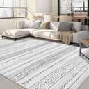 6x9 Area Rugs Living Room: Washable Boho Large Neutral Soft Farmhouse Rug Stain Resistant Modern Indoor Floor Non Slip Accent Carpet for Bedroom Nursery Kids Playroom Office Dining Room Dorm- Grey (6' x 9', Color Gray)