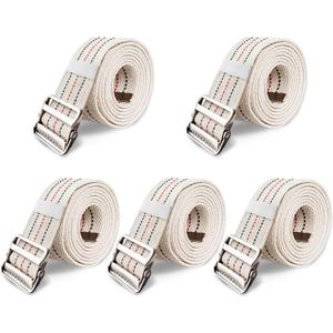 Aliseniors 5 Pack Transfer and Gait Belt with Metal Buckle - 60 Inch, Standing and Transfer Walking Assist Aid for Seniors, Elderly Patients, Caregiver, Nurse, Therapist