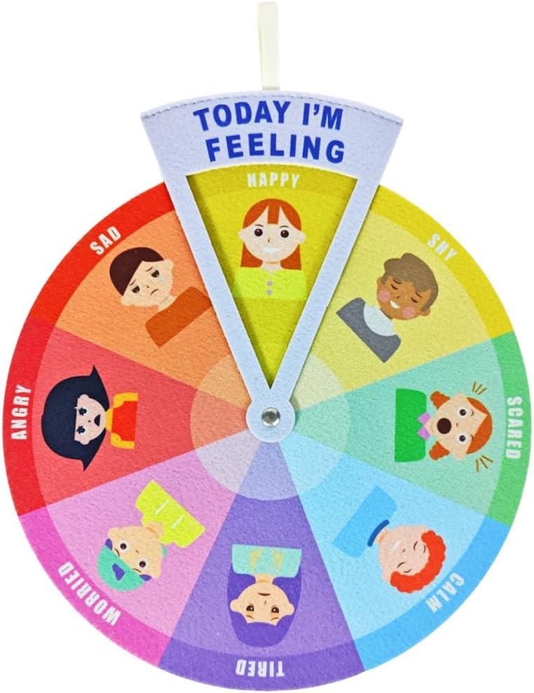 Kids Emotion Wheel, Feelings Wheel, Feelings Kid Charts, Expression Emotions Chart, Emotional Toys for Toddlers and preschoolers