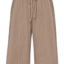 PRETTYGARDEN 2 Piece Sets for Women Spring Summer Outfits | Ribbed Knit Crop Tube Top & Wide Leg Pants,Comfy Matching Lounge Set,Trendy Y2K,Resort Wear,Airport Travel Vacation Outfits (S)