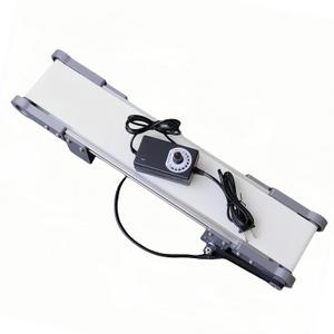 DC 12V Electric Desktop Conveyor Belt, 116RPM Adjustable Mini Conveyor Belt with Speed Controller for Small-Scale Material Production Packaging Friction Experiment, 19.7 x 3.9