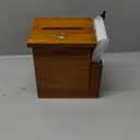 Donation/Charity/Suggestion Box,Wooden Church Collection Fundraising Box, Charitable Donation Suggestion Suggestion Box List Lock Box Ballot Box Wall Hanging with Lock Box , Size (7*7*6) Inches