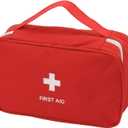 TOPASION Portable Empty First Aid Kit Bag, Travel Medicine Pouch, Small Medical Bag (Red)