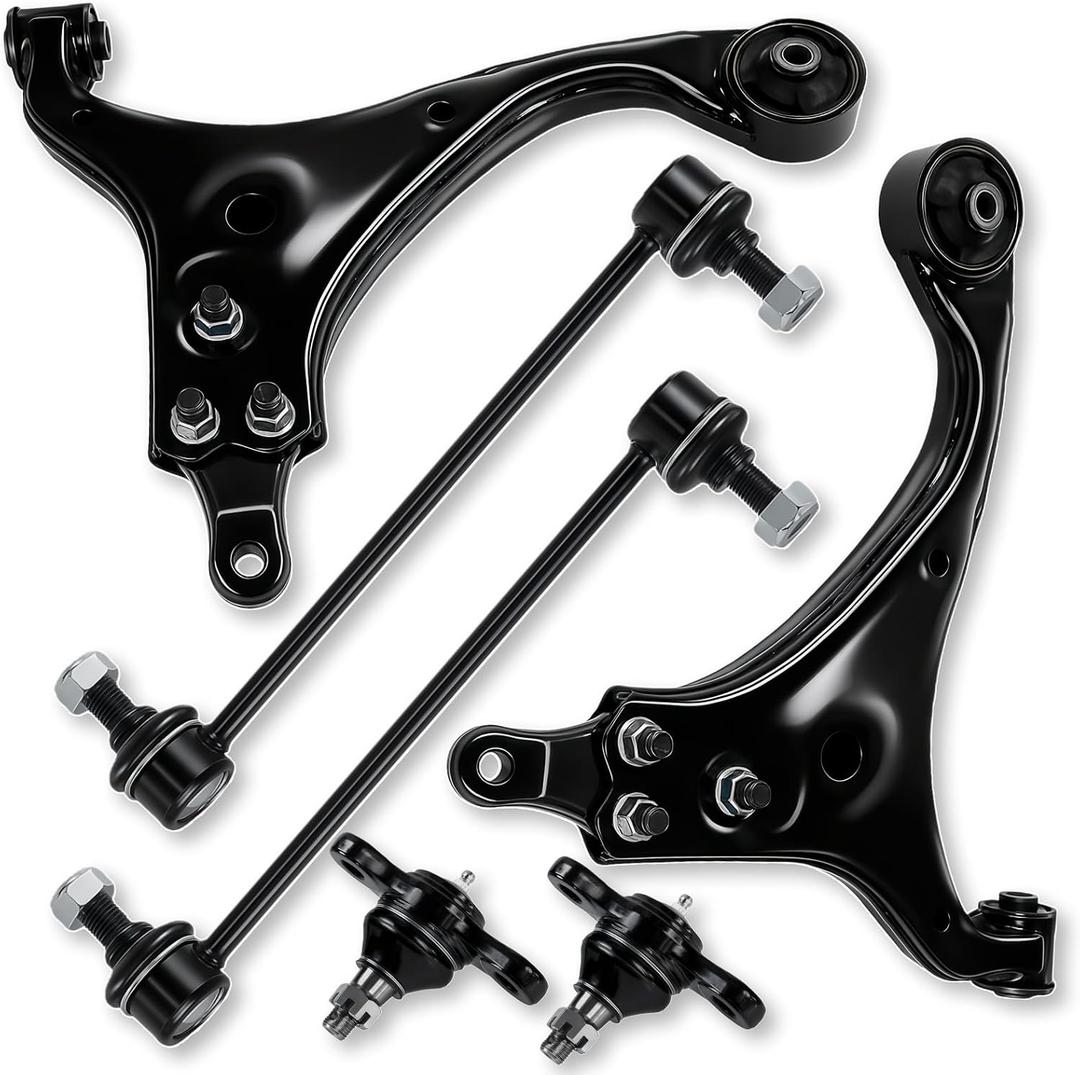 6Pcs Front Lower Control Arms Ball Joint Sway Bar End Compatible with Fit for Hyundai Elantra 2009 2010, Elantra Models with 2.0L Engine 2011 2012, Replace OE# K641580 K641581 K500074 K750032