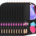 Windyun 10 Pack Garment Bags for Dance Costumes Kids 40 Inch Clothing Bags Hanging Clothes with 3 Clear Zipper Pocket Waterproof Garment Cover for Dance Competition, Travel, Closet Storage(Black)