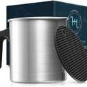 Hearth & Harbor Aluminum Wax Melting & Pouring Pot with Dripless Heat-Resisting Handle & Pouring Spout