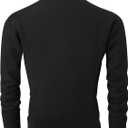 VtuAOL Men's Cardigan Sweaters Casual Full Zip Sweaters Knitted Cardigan with Pockets (Black, XXL)