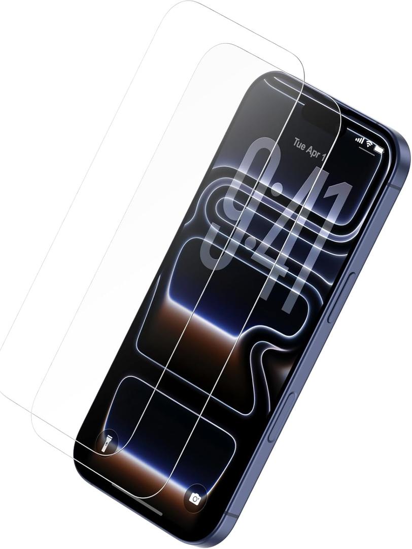 Belkin ScreenForce TemperedGlass Screen Protector for iPhone 17 Pro Max, Scratch-Resistant Impact Protection w/Included Easy Align Tray for Bubble Free Application, Recycled Glass - 2 Pack