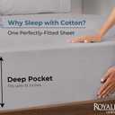 Royale Linens 100% Organic Cotton Fitted Sheet - Percale Weave - Super Soft Deep Pocket Bottom Sheets - Elastic Sheet Queen Size - Queen Fitted Sheets Only - (60"x80"+15", Silver)