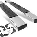 PM PERFORMOTOR 6 Inches Wide Powder Coated Side Step Nerf Bar Running Boards Compatible with 07-19 Silverado 1500 2500HD 3500HD / 07-19 Sierra 1500 2500HD 3500HD 2-Door Standard Cab, PM-RNB-8019 (6 Inches/Chrome-350)
