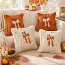 JASCLS Fall Pumpkins Decorative Pillow Covers 18"x18" Set of 2, Decor for Autumn Thanksgiving Halloween Home Decorations (2, Big Pumpkin Orange, 18 * 18)