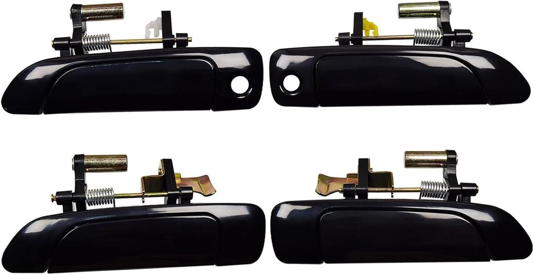 Set of 4 Exterior Door Handles for Honda Civic 2001-2005,Front Rear Driver & Passenger Side Replaces 72140S5DA02, 72180S5DA02, 72640S5DA01, 72680S5DA0, Smooth Black