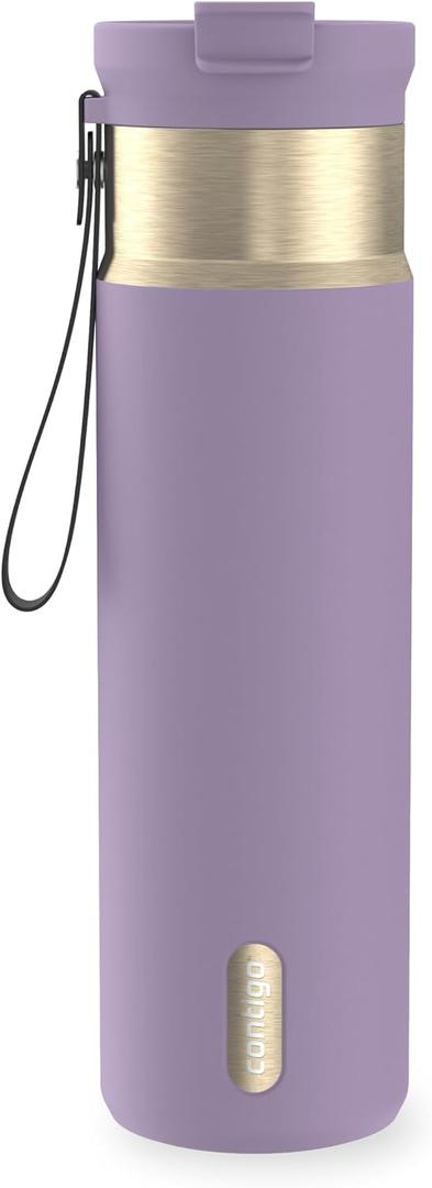 Contigo DualSip 24 oz Stainless Steel Vacuum-Insulated Water Bottle with Carry Strap & 2-in-1 Leakproof Lid (Straw or Spout), BPA-Free & Lead-Free, Dishwasher Safe