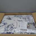 Washable Area Rug for Living Room - Stain Resistant Urtla Thin Rugs with Non Slip Rubber Backing - Indoor Floor Carpet for Dining Room Home Office Dorm (Navy Blue/White, 9x12 Feet)