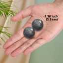 Traditional Chinese Baoding Balls, Marble Health Exercise Stress Relief Balls, Dark Grey, 2-Piece Set (Dark Grey, Small-1.38")