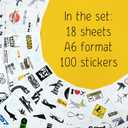 2 x BulbaCraft 100Pcs Aviation Stickers and Decals, Pilot Stickers for Laptop, Airplane Decals, Aviation Gifts, Airplane Party Decorations, Gifts for Women & Men