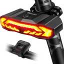 WSDCAM Smart Bike Light with Turn Signals, Brake Light, and Alarm Horn - Auto ON/Off Rechargeable Waterproof Rear Bicycle Tail Light with Remote