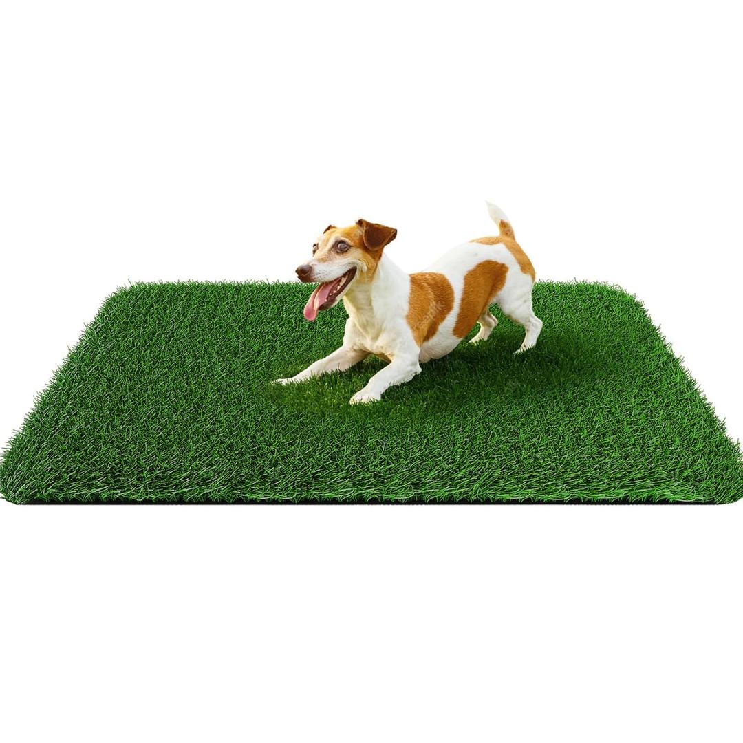 Grass Pad for Dogs 32 x 48 inches, Strong Absorbency Soft Artificial Grass for Pets Potty Training, Easy to Clean Fake Grass for Dog Indoor Outdoor Use (1 Pack)