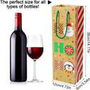 12PCS Christmas Wine Gift Bags Premium Kraft Paper Bottle Cover Wrapping Bags Bulk with Handles Gift Tags Reusable Holiday Wine Tote for Gifts Xmas Party Favours New Year Champagne Whiskey Liquor(Brown)
