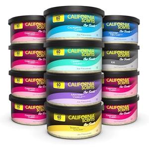 California Scents Can Air Freshener and Odor Neutralizer, Set of 12 Spillproof Cans for Home and Car, Assorted Scents, 1.5 Oz Each 