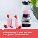 BLACK+DECKER PowerCrush Multi-Function Blender with 6-Cup Glass Jar, 4 Speed Settings, Silver