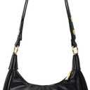 JYG Small Hobo Bags for Women Retro Crescent Shoulder Purse Fall Soft Crossbody Handbag 2025 (Black)