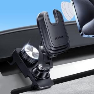 pop-tech Socket Car Mount for Tesla Model Y 2024-2020: Dashboard Air Vent ModelY Cell Phone Holder with Adjustable Telescopic Base for iPhone Samsung - Compatible with Pop Wallet Socket Grip