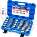 RIZOM 20-Piece 3/8 Inch Drive Long Ball End Hex Bit Socket Set, Extra Long Allen Socket Set, SAE & Metric (1/8-3/8 in., 3-10 mm), CR-V and S2 Steel