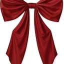 GUDELAK 43 x 24 Inches Large Bow Themed Party Decorations Giant Red Bow Decor Satin Ribbon, Contains Felt Big Red Bow Wall Decor Girl Coquette Birthday Wedding Decorations