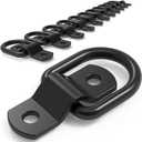 D Rings Tie Down Anchors Hooks,1/4" D Lashing Ring Cargo Tie Down Anchors for Trailer,Heavy Duty Tie Down Anchors for Trucks RV Camper Van Boats Surface Mount,2400 Pound Capacity (Only 6PCS)
