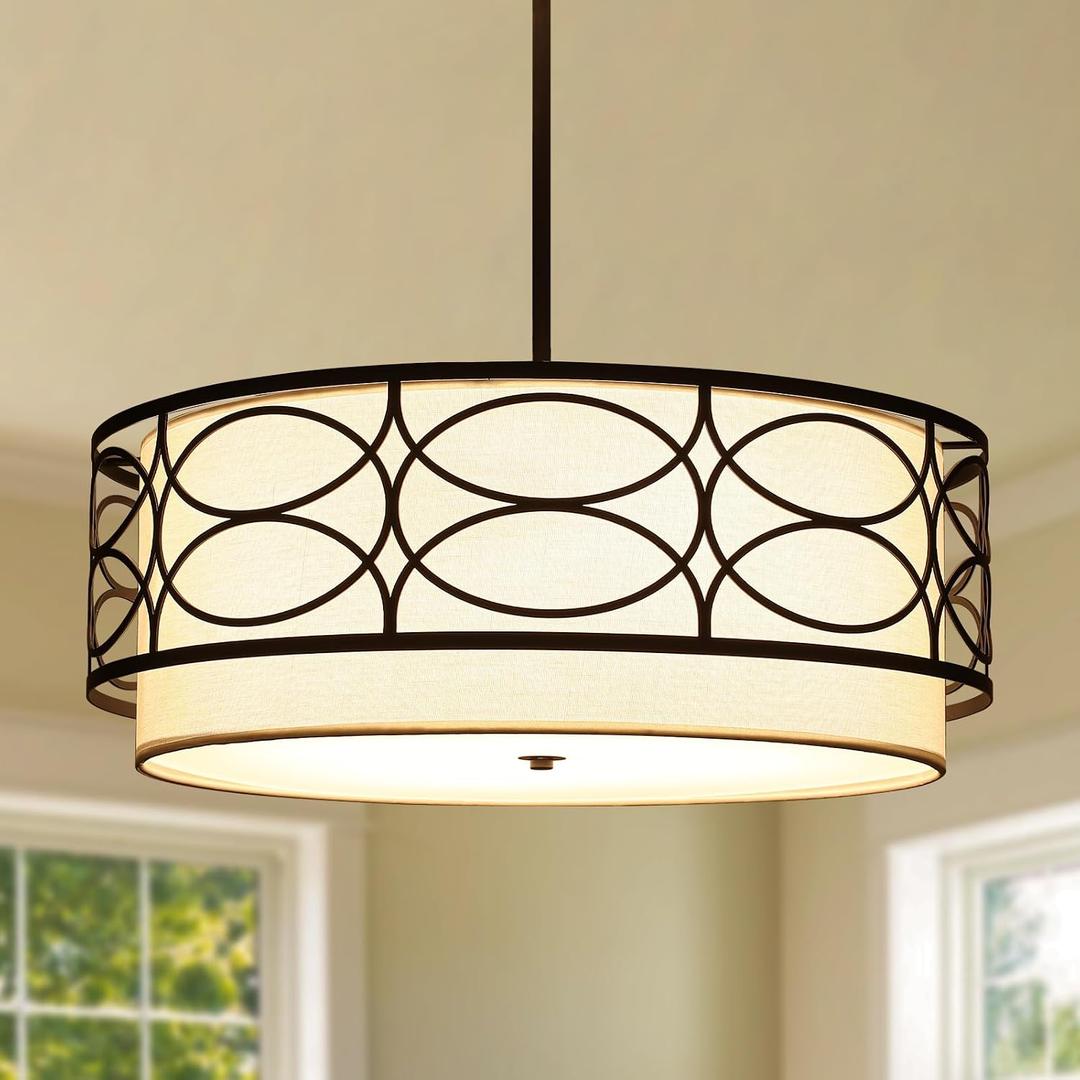 Black Chandeliers for Dining Room Light Fixture, 22" Foyer Lighting Fixtures Pendant Lights Kitchen Island Entryway Light Fixture Chandelier, Hanging Modern Farmhouse Chandelier for Living Room