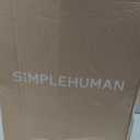 simplehuman 50 Liter / 13 Gallon Semi-Round Kitchen Step Trash Can with Secure Slide Lock, Black Plastic