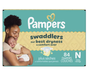 Pampers Swaddlers Diapers, Size 0 (up to 10 lbs), 84 Count, Absorbent, Keeps Baby Dry and Comfortable, Skin Safe Disposable Baby Diaper 