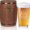 LIGHTEN LIFE 40th Birthday Gifts for Men 16oz,1986 Beer Glass in Barrel Box,40th Birthday Gift Ideas,1986 Pint Glass for 40 Years Old Dad, Husband