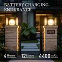 11.81" Solar Lamp Post Light, IP54 Waterproof Outdoor Column Lights Dusk to Dawn Pillar Lights, Solar Pillar Entrance Light with Remote Control, Modern Post Lighting for Patio Deck Yard Garden
