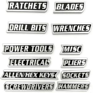 Magnetic Toolbox Labels 12 Pack, 3D Printed Tool Box Organizers